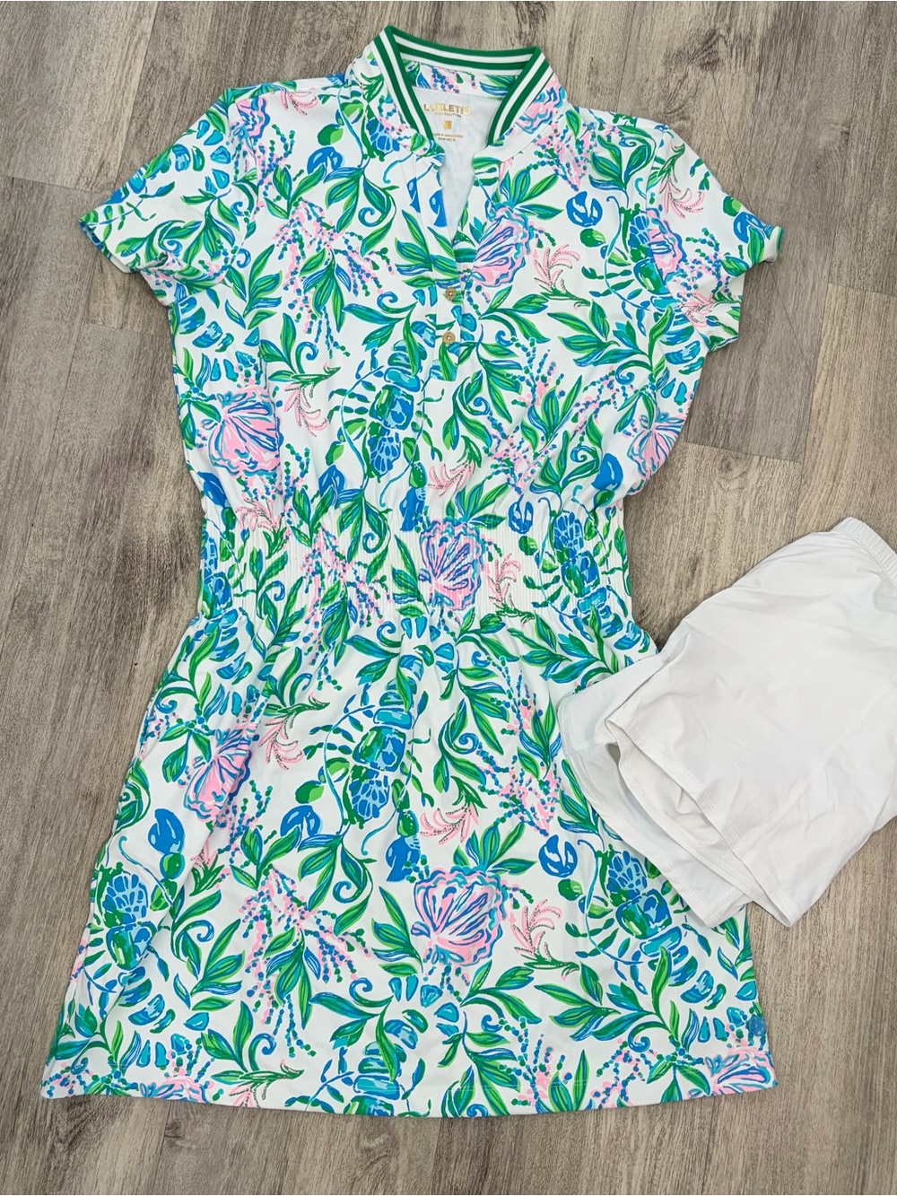 Lilly Pulitzer Luxletic Love Active Dress Floral Womens L Tennis Golf UPF 50+